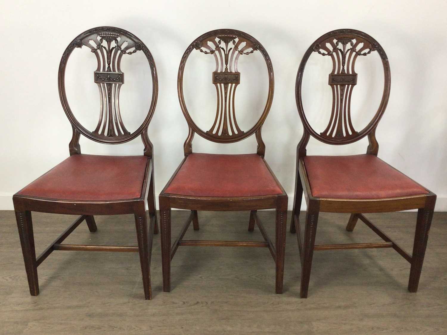 SET OF EIGHT EDWARDIAN MAHOGANY DINING CHAIRS, - Image 2 of 3