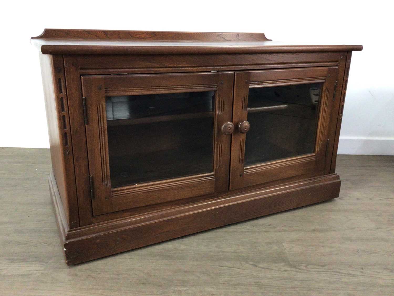 ERCOL MEDIA CABINET, ALONG WITH AN ERCOL NEST OF TABLES