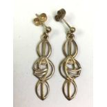 THREE PAIRS OF GOLD EARRINGS,