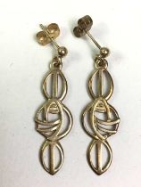 THREE PAIRS OF GOLD EARRINGS,