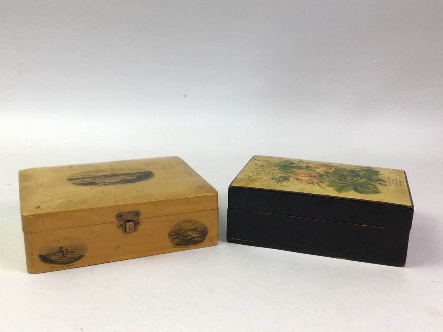 SMALL MAUCHLINE BOX, AND A SEWING COTTON BOX - Image 2 of 2