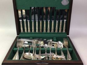 COLLECTION OF SILVER PLATED CUTLERY,