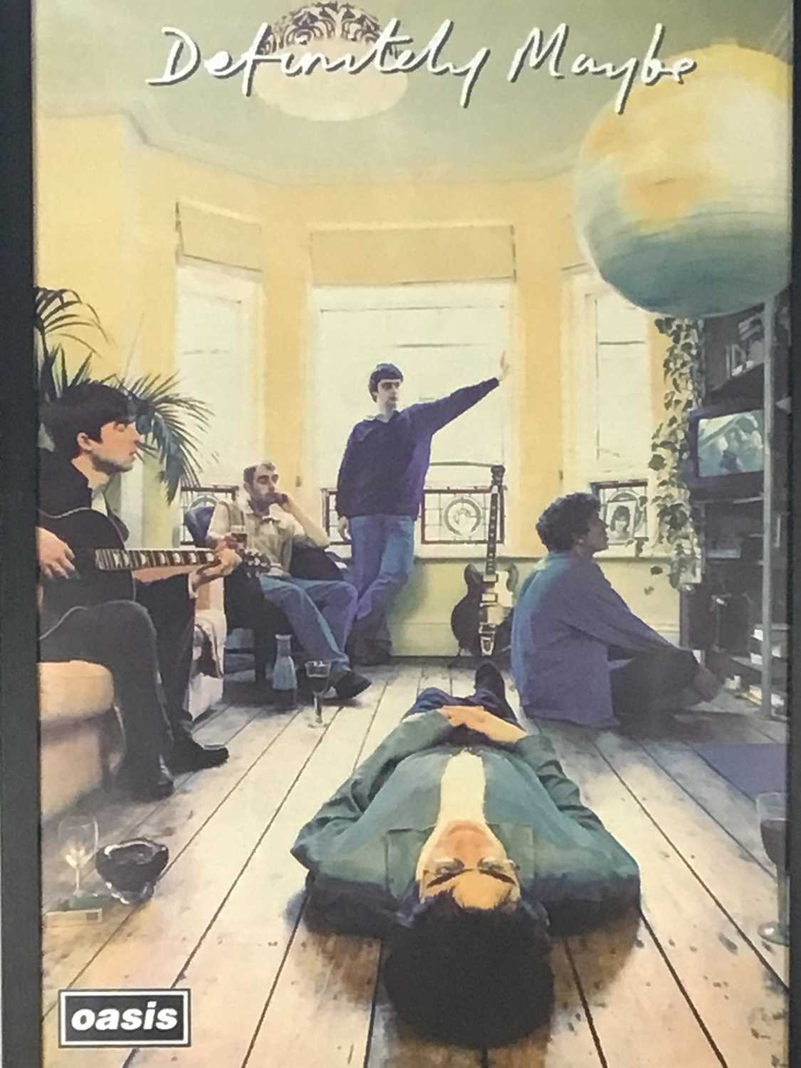 OASIS 'DEFINITELY MAYBE' ALBUM POSTER, ALONG WITH 'THE BEATLES THROUGH THE YEARS' POSTER