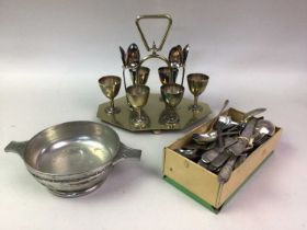 GROUP OF SILVER PLATED ITEMS,