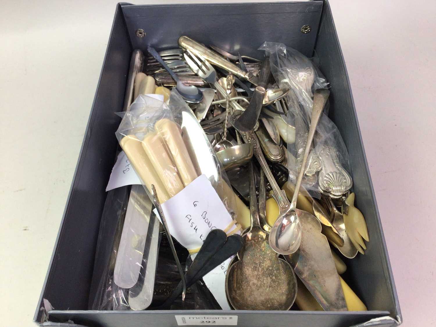 COLLECTION OF LOOSE SILVER PLATED CUTLERY, - Image 2 of 2