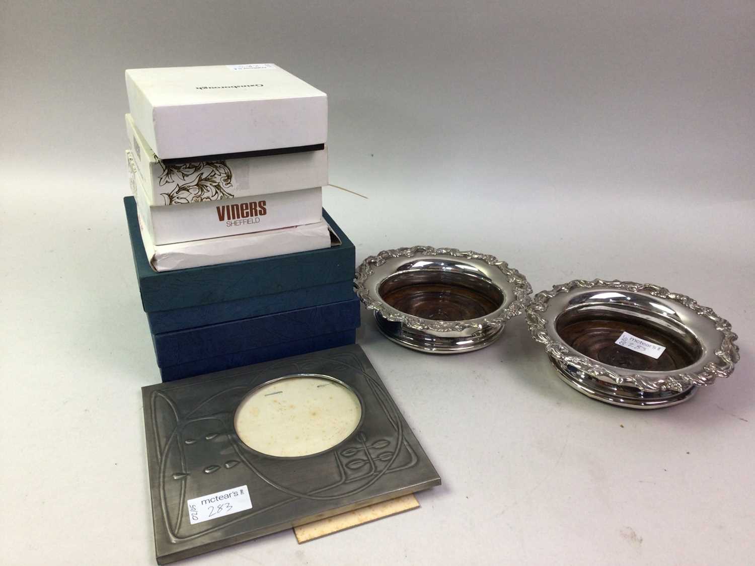 PEWTER TEA SERVICE, ALONG WITH PLATED ITEMS - Image 2 of 2