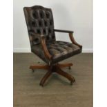 REPRODUCTION LEATHER ARMCHAIR,