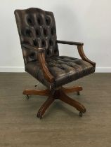 REPRODUCTION LEATHER ARMCHAIR,