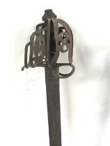 SCOTTISH BASKET HILT SWORD, ALONG WITH ANOTHER SCOTTISH BASKET HILT SWORD