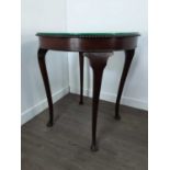 MAHOGANY CIRCULAR OCCASIONAL TABLE, ALONG WITH A CAKE STAND