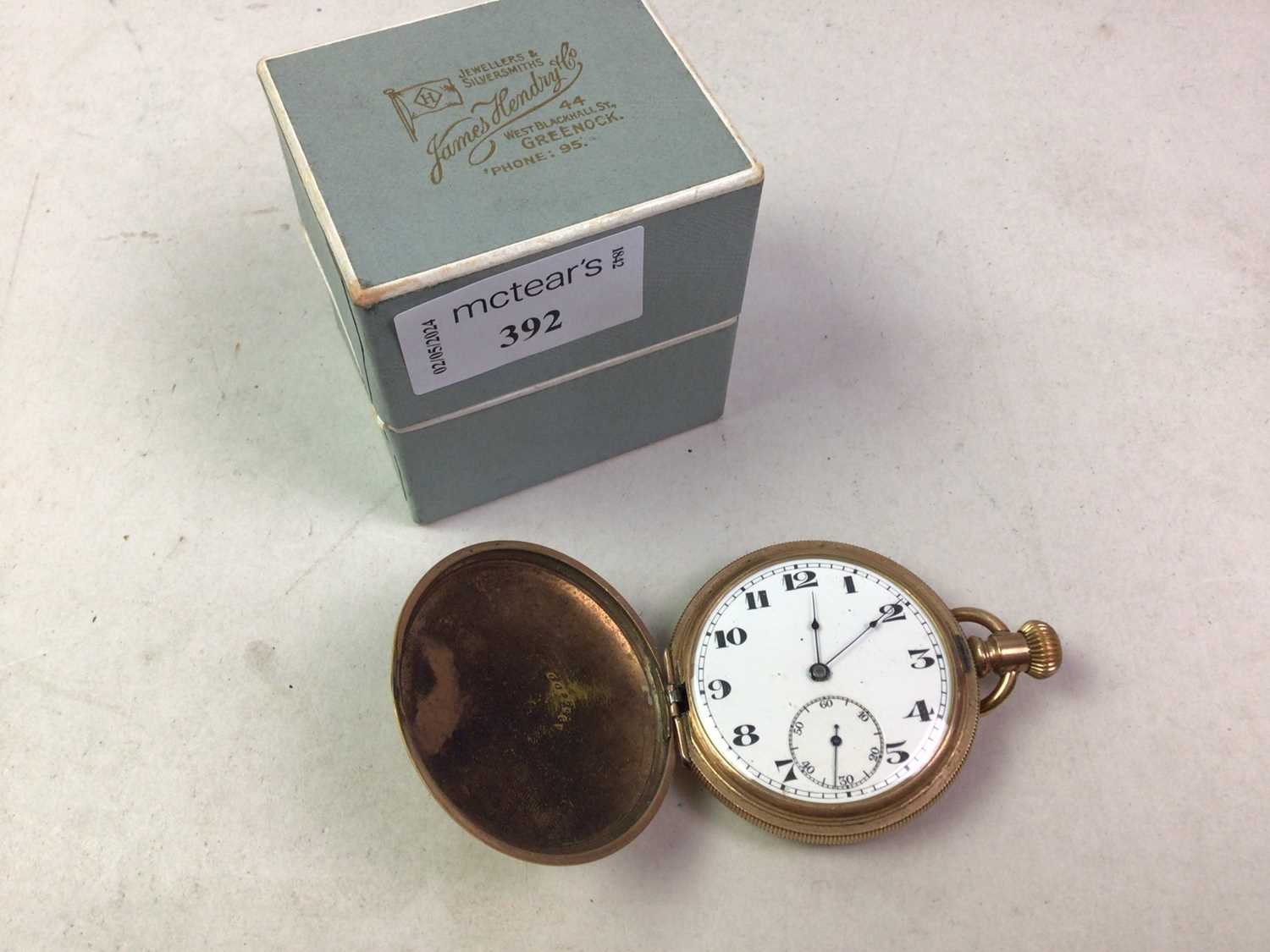 GOLD PLATED HUNTER POCKET WATCH, LATE 19TH/EARLY 20TH CENTURY - Image 2 of 2