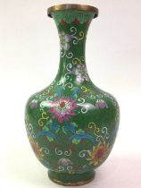 CHINESE CLOISONNE VASE, ALONG WITH ANOTHER CLOISONNE VASE