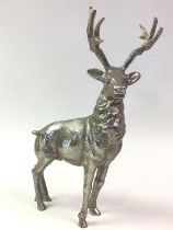 SILVER PLATED STAG, AND OTHER PLATED ITEMS