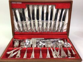 COLLECTION OF CASED SILVER PLATED CUTLERY,