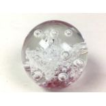 GROUP OF GLASS PAPERWEIGHTS,