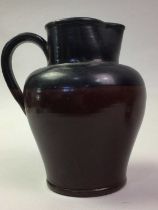 STUDIO POTTERY JUG, AND A SMALL VASE