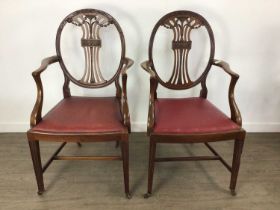 SET OF EIGHT EDWARDIAN MAHOGANY DINING CHAIRS,