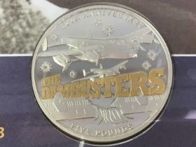 DAMBUSTERS 70TH ANNIVERSARY SILVER PROOF FIVE POUNDS COIN,