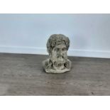 CONTEMPORARY COMPOSITE STONE BUST OF ZEUS,