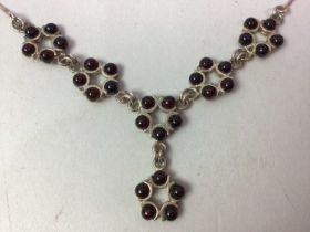 LIVONIA AMBER NECKLACE, IN SILVER