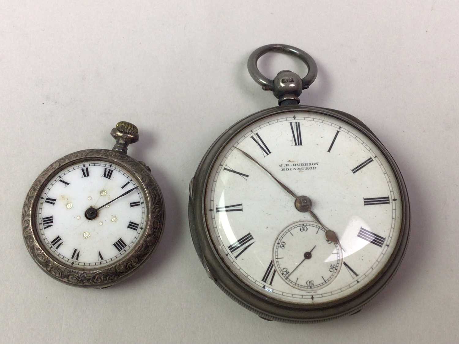 SILVER OPEN FACE POCKET WATCH, - Image 2 of 2