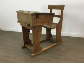 VINTAGE SCHOOL DESK AND CHAIR,