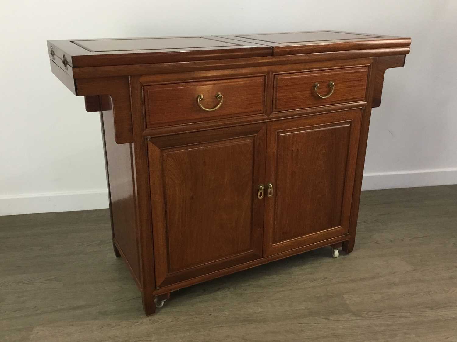 CHINESE HARDWOOD SIDEBOARD,