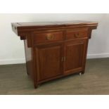 CHINESE HARDWOOD SIDEBOARD,