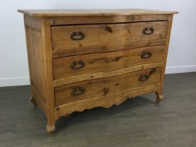 CONTINENTAL PINE SERPENTINE FRONTED CHEST,