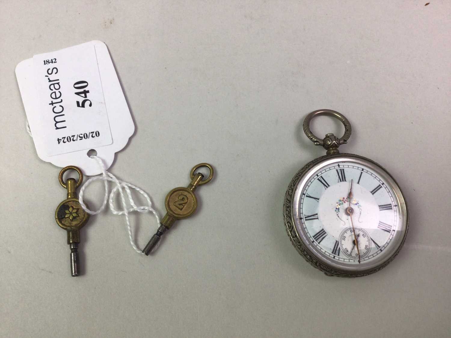 SILVER POCKET WATCH, - Image 2 of 2