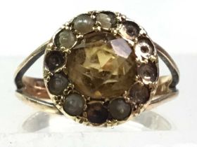CITRINE AND PEARL RING, AND ANOTHER