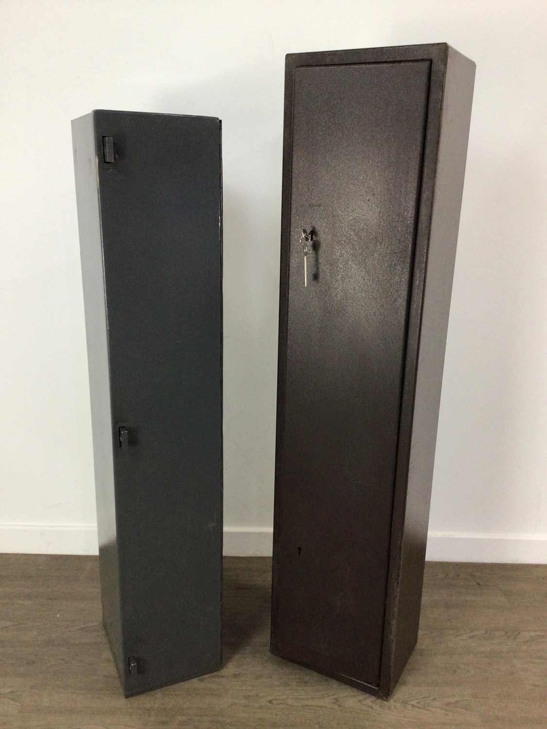 TWO METAL GUN CABINETS,