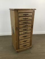 PAINTED CHEST OF NINE SMALL DRAWERS,