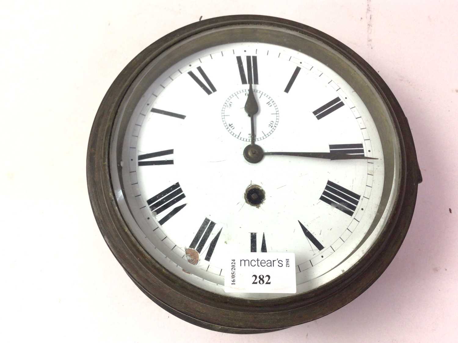 BRASS BULKHEAD CLOCK,