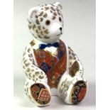 ROYAL CROWN DERBY PAPERWEIGHT OF SCHOOLBOY TEDDY, ALONG WITH OTHER ITEMS