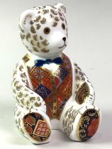 ROYAL CROWN DERBY PAPERWEIGHT OF SCHOOLBOY TEDDY, ALONG WITH OTHER ITEMS