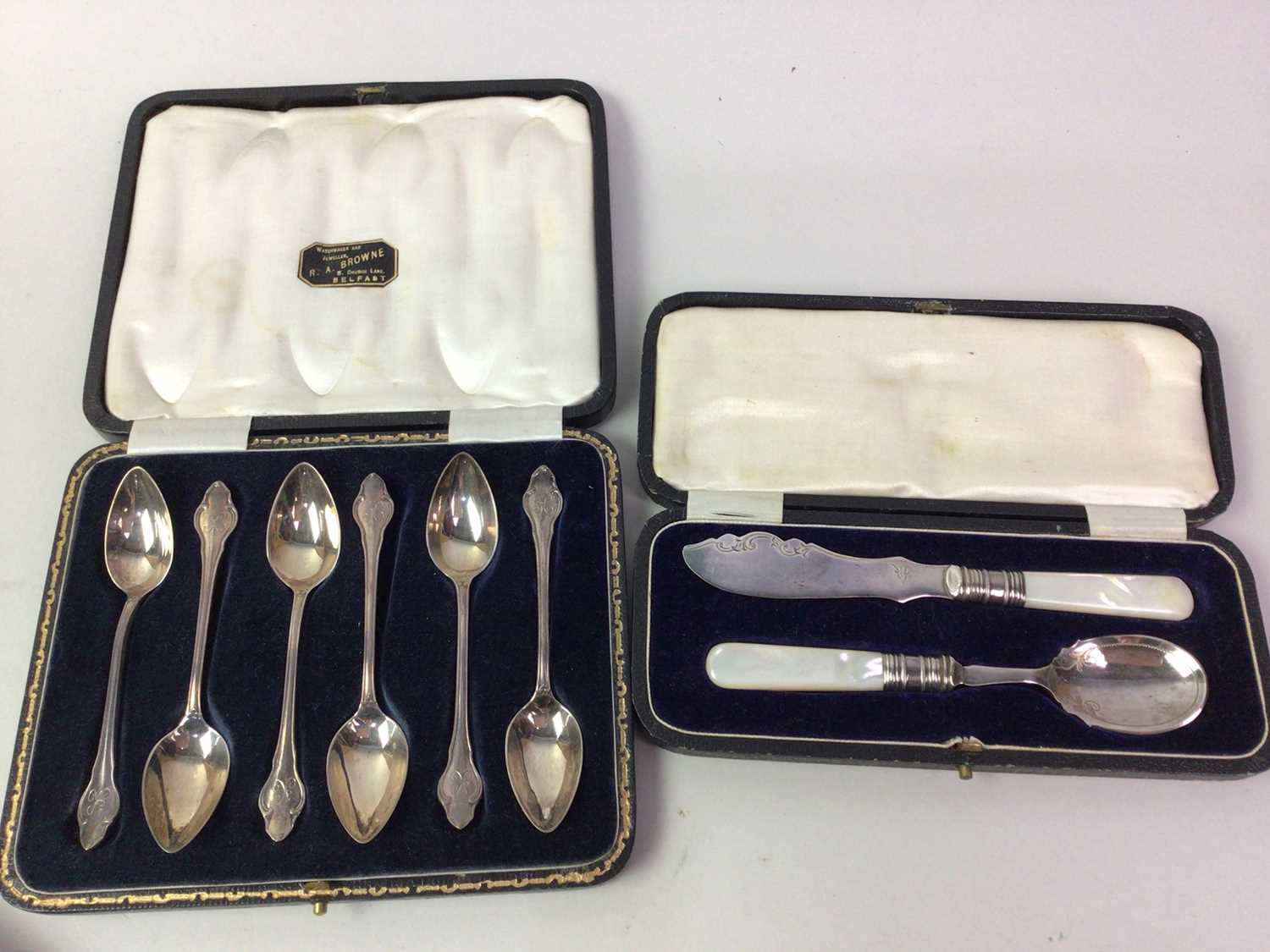 SET OF SIX SILVER TEASPOONS, AND OTHER ITEMS - Image 2 of 3