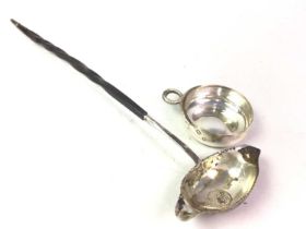 SILVER WINE TASTER WITH SERPENT HANDLE, AND OTHER ITEMS