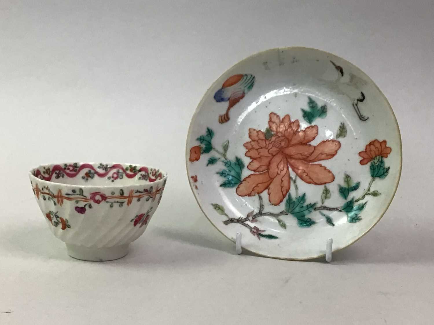 NAUTALIS PORCELAIN CUP, SAUCER, SIDE PLATE AND BISCUIT PLATE, ALONG WITH 18TH CENTURY AND LATER ENGL - Image 5 of 7