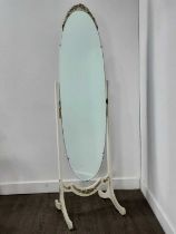 CREAM PAINTED CHEVAL MIRROR,