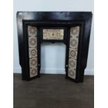 VICTORIAN TILED FIRE INSET,