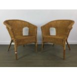 TWO BASKET CHAIRS,