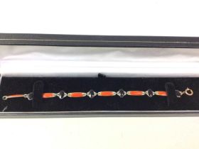 NORWEGIAN SILVER AND ENAMEL BRACELET,