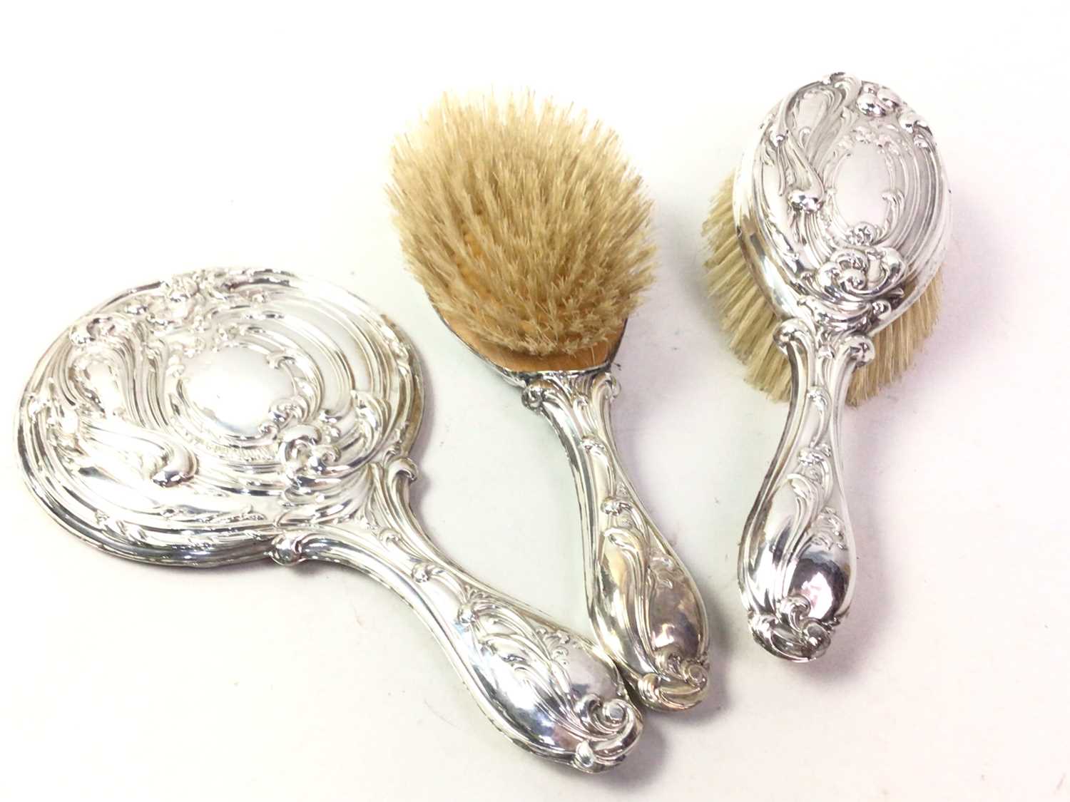 ART NOUVEAU SILVER BACKED DRESSING TABLE SET - Image 2 of 2