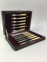 GROUP OF SILVER PLATED FLATWARE, AND OTHER ITEMS