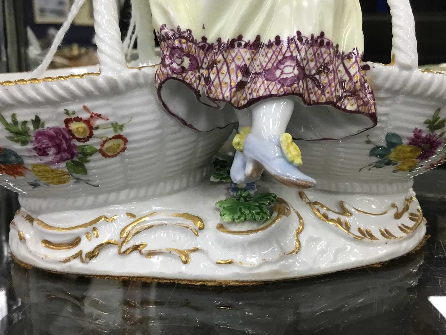 PAIR OF 19TH CENTURY MEISSEN DOUBLE SALTS, AND OTHERS CERAMICS - Image 7 of 10