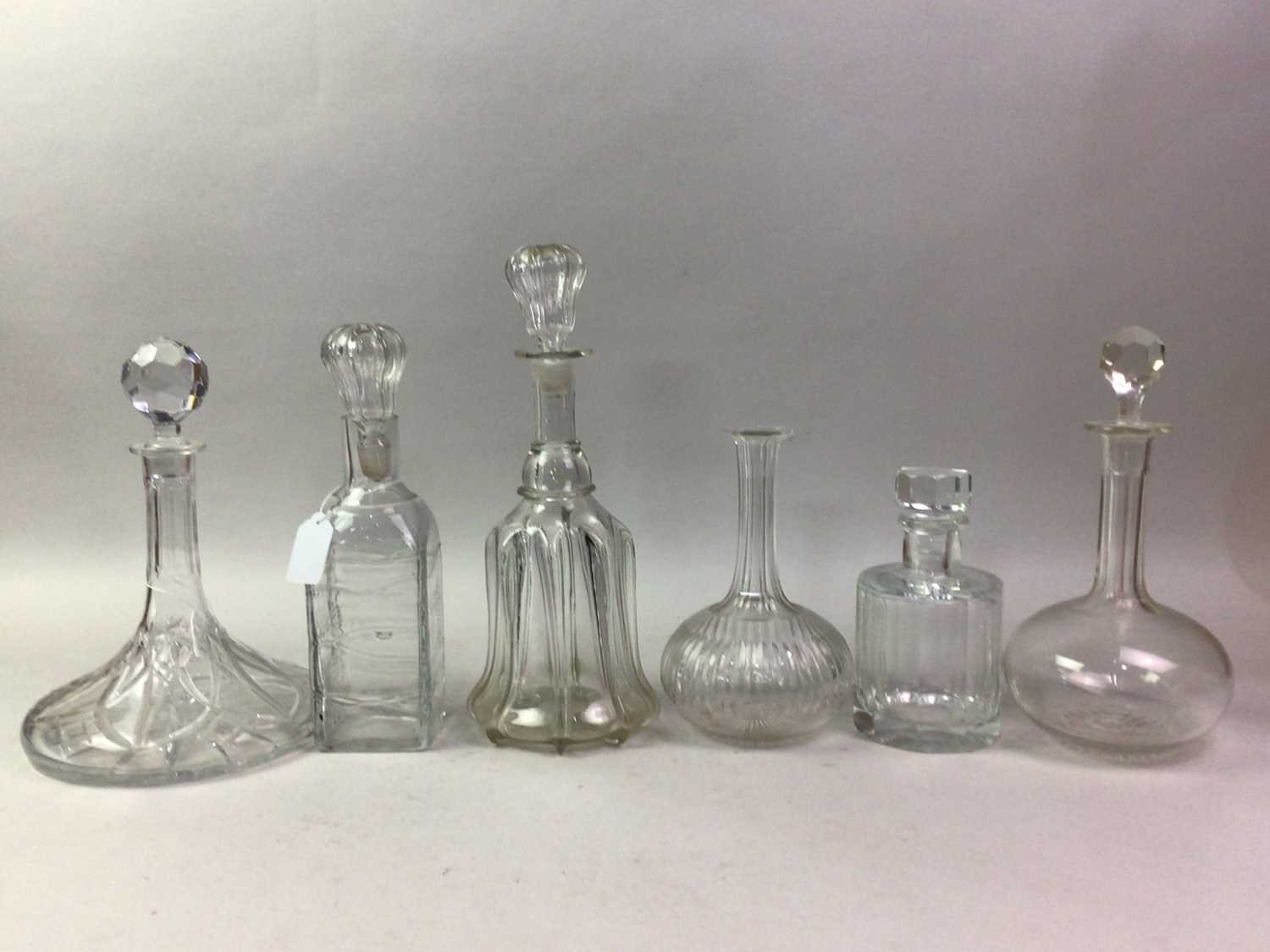 GROUP OF GLASS DECANTERS, - Image 3 of 3