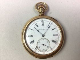 TWO GOLD PLATED POCKET WATCHES,