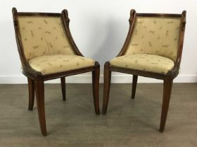 PAIR OF MAHOGANY SINGLE CHAIRS,