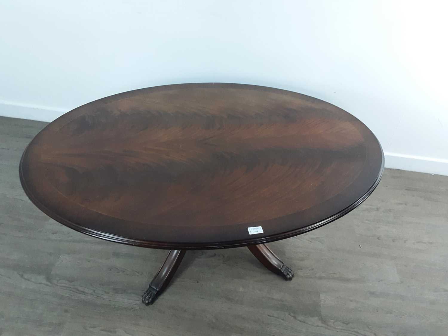 REPRODUCTION MAHOGANY OVAL COFFEE TABLE, - Image 2 of 2